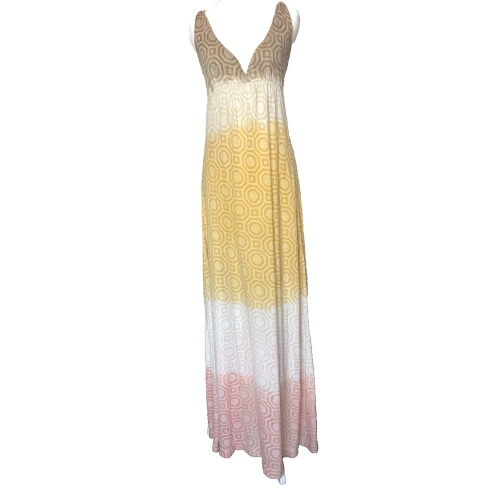 Language Y2K Babydoll Beachy Resort Maxi Dress Size S‎ Boho Feminine Vaca Ombre